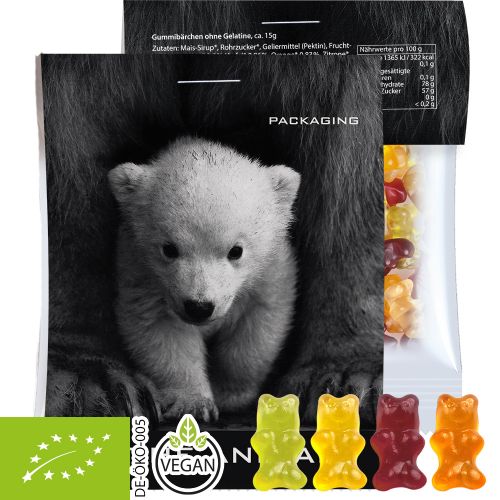 Bio Gummibärchen ohne Gelatine, ca. 15g, Express Midi-Tüte mit Werbereiter