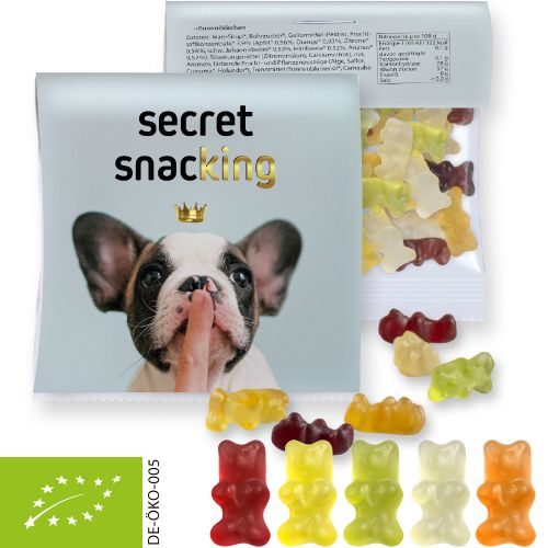 Bio Gummibärchen, ca. 30g, Express Maxi-Tüte mit Werbereiter