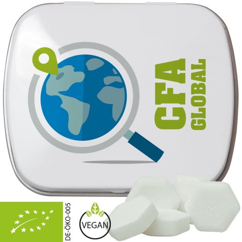 Bio Traubenzucker Orange Drops, ca. 20g, Mintdose weiß