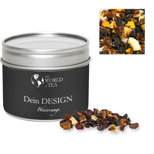 Früchtetee Blutorange, ca. 25g, Metalldose mit Sichtfenster
