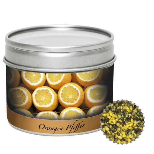 Gewürzmischung Orangen-Pfeffer, ca. 55g, Metalldose mit Sichtfenster