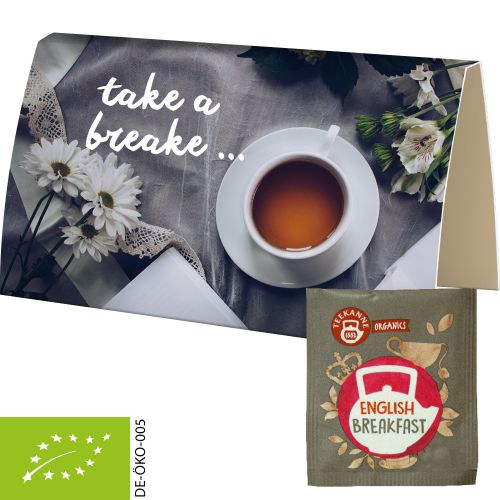 Bio Beuteltee English Breakfast, ca. 1,8g, Werbekarte gefaltet