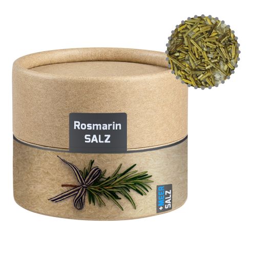 Gewürzmischung Rosmarin-Salz, ca. 52g, Biologisch abbaubare Eco Pappdose Mini