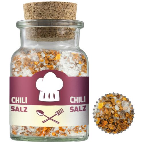 Gewürzmischung Chili-Salz, ca. 55g, Korkenglas