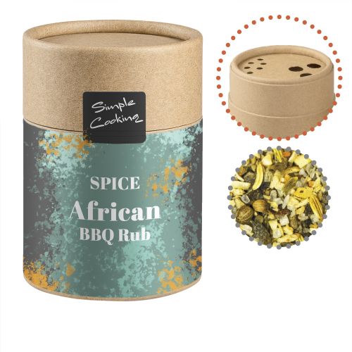 Gewürzmischung African BBQ, ca. 75g, Biologisch abbaubarer Eco Pappstreuer Midi