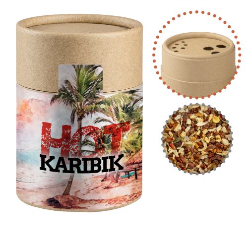 Gewürzmischung HOT Karibik Mix, ca. 50g, Biologisch abbaubarer Eco Pappstreuer Midi