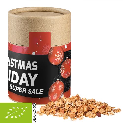 Bio Crunchy Weihnachtsmüsli Apfel-Zimt, ca. 70g, Biologisch abbaubare Eco Pappdose Midi