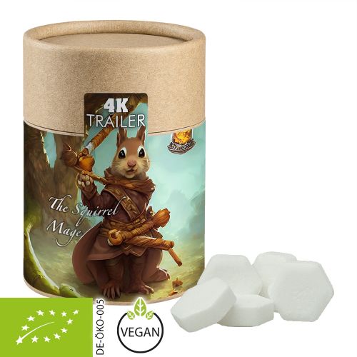 Bio Traubenzucker Orange Drops, ca. 80g, Biologisch abbaubare Eco Pappdose Midi