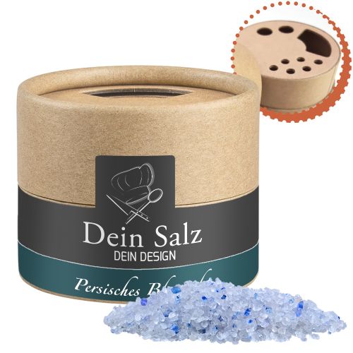 Persisches blaues Saphirsalz, ca. 55g, Biologisch abbaubarer Eco Pappstreuer Mini